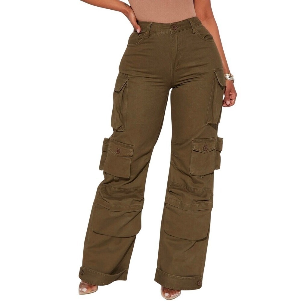 NEW Fashion Nova Cargo Pants Womens 9 Brown Utility Streetwear Gorpcore NWT - Picture 12 of 12